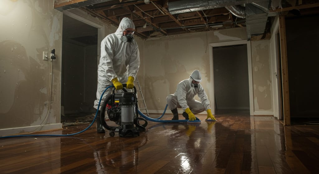 Before commercial water damage in Brisbane